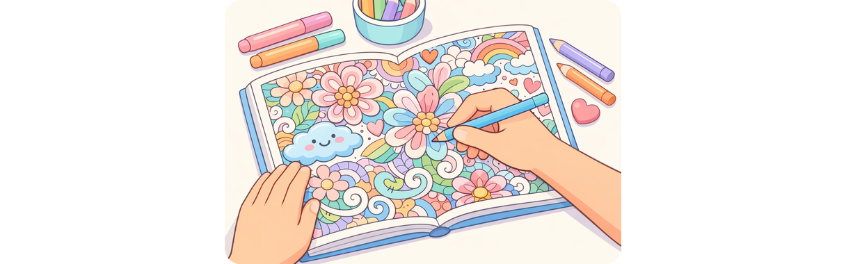 精细涂色页插画