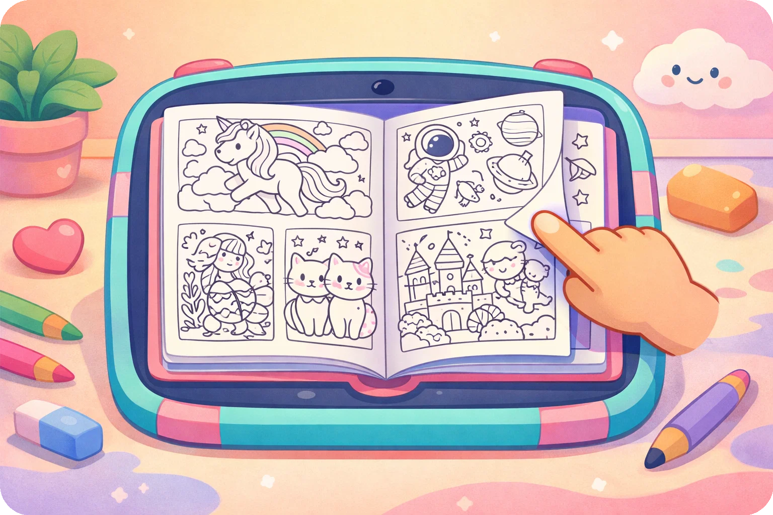 自定义涂色书插画