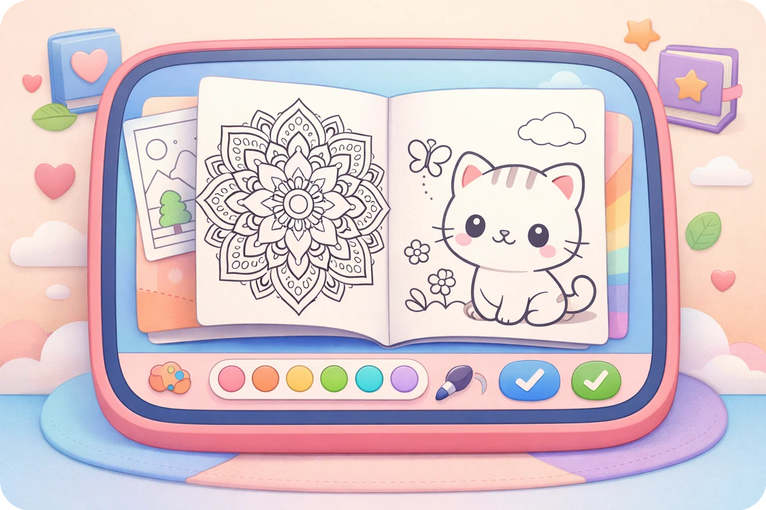 自定义填色书插图