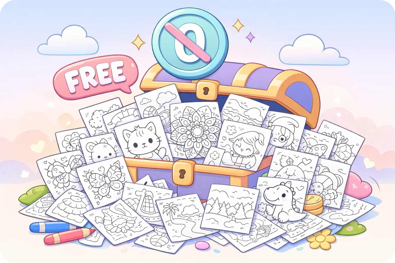 免费填色页插图