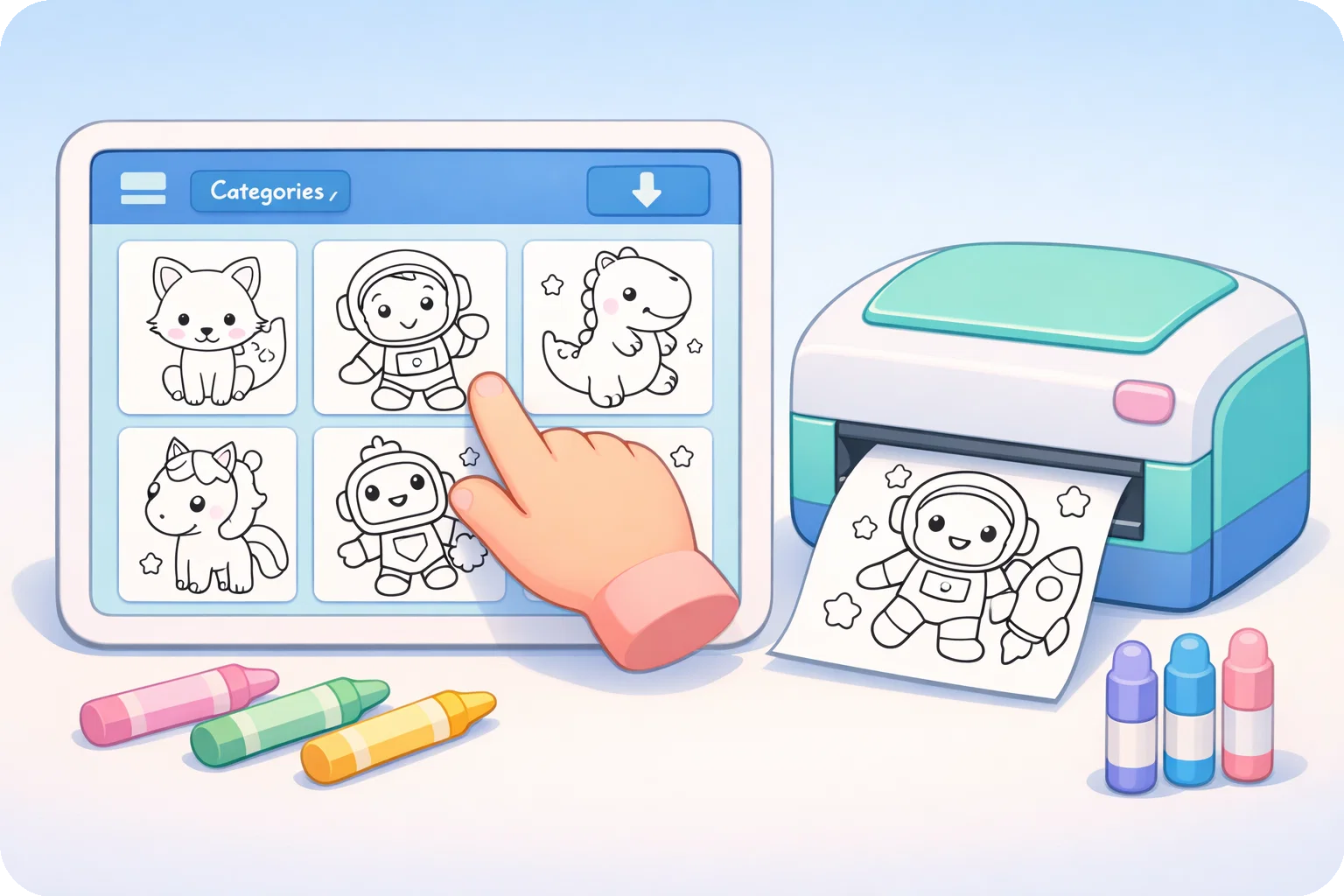 免费涂色页插画