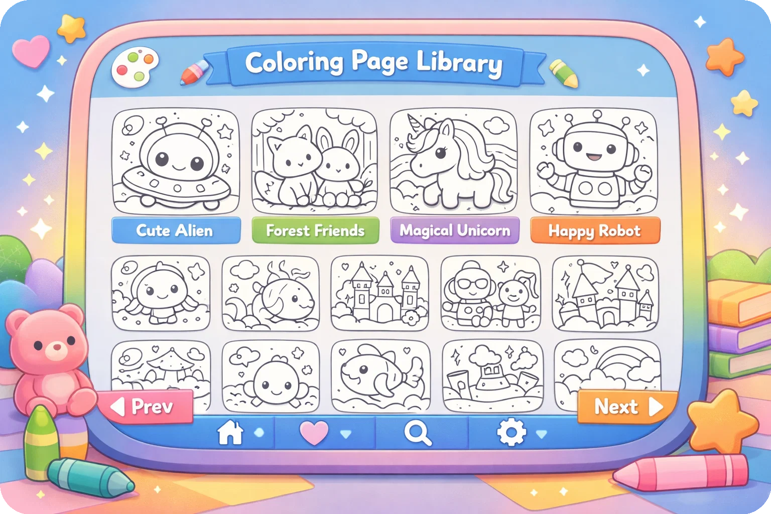 맞춤형 컬러링 북 일러스트