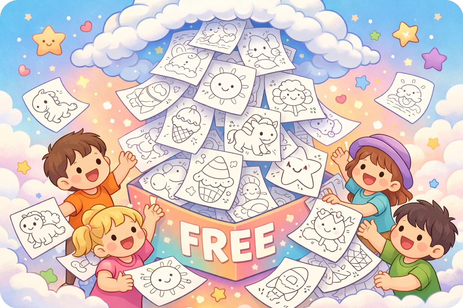 무료 컬러링 페이지 일러스트