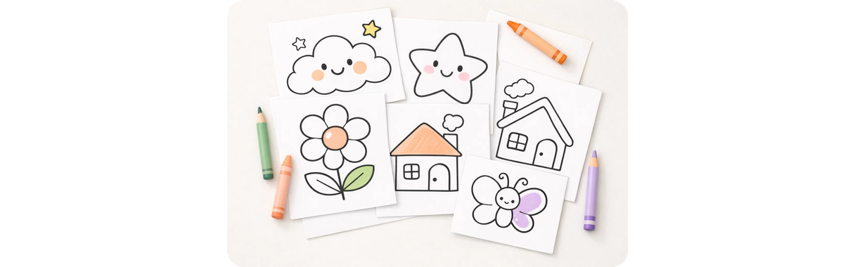 基础涂色页插画