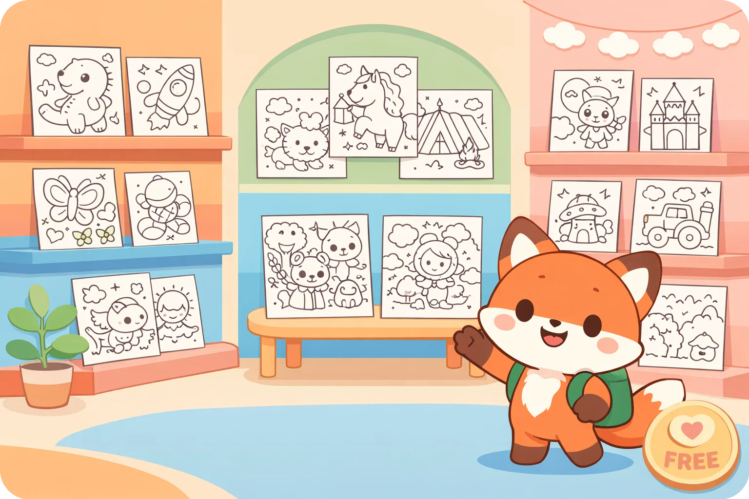 免费涂色页插图