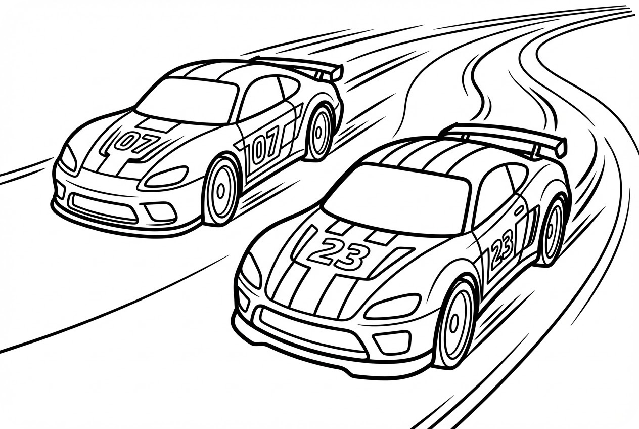 赛车涂色页插图