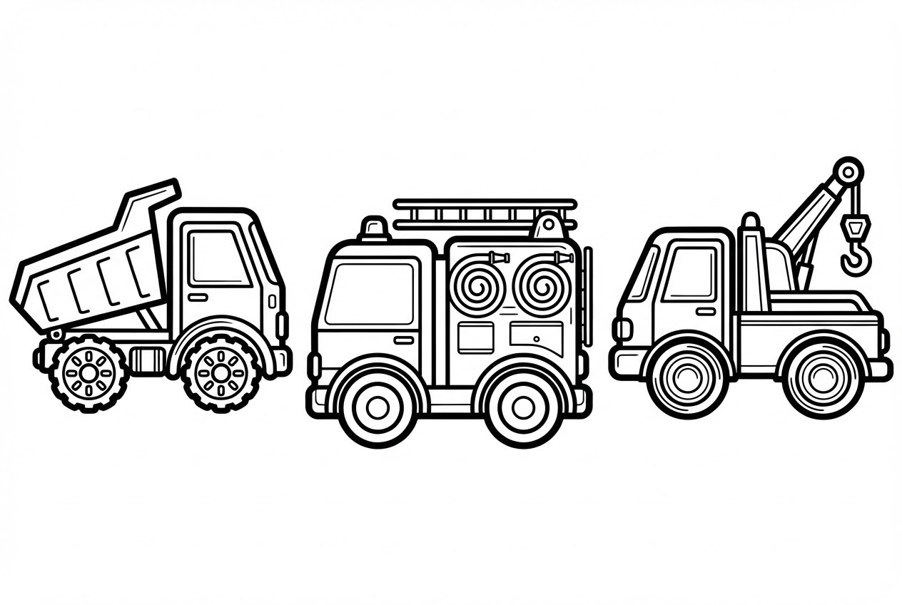 卡车涂色页插图