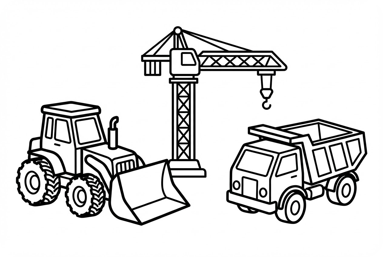 工程车涂色页插图