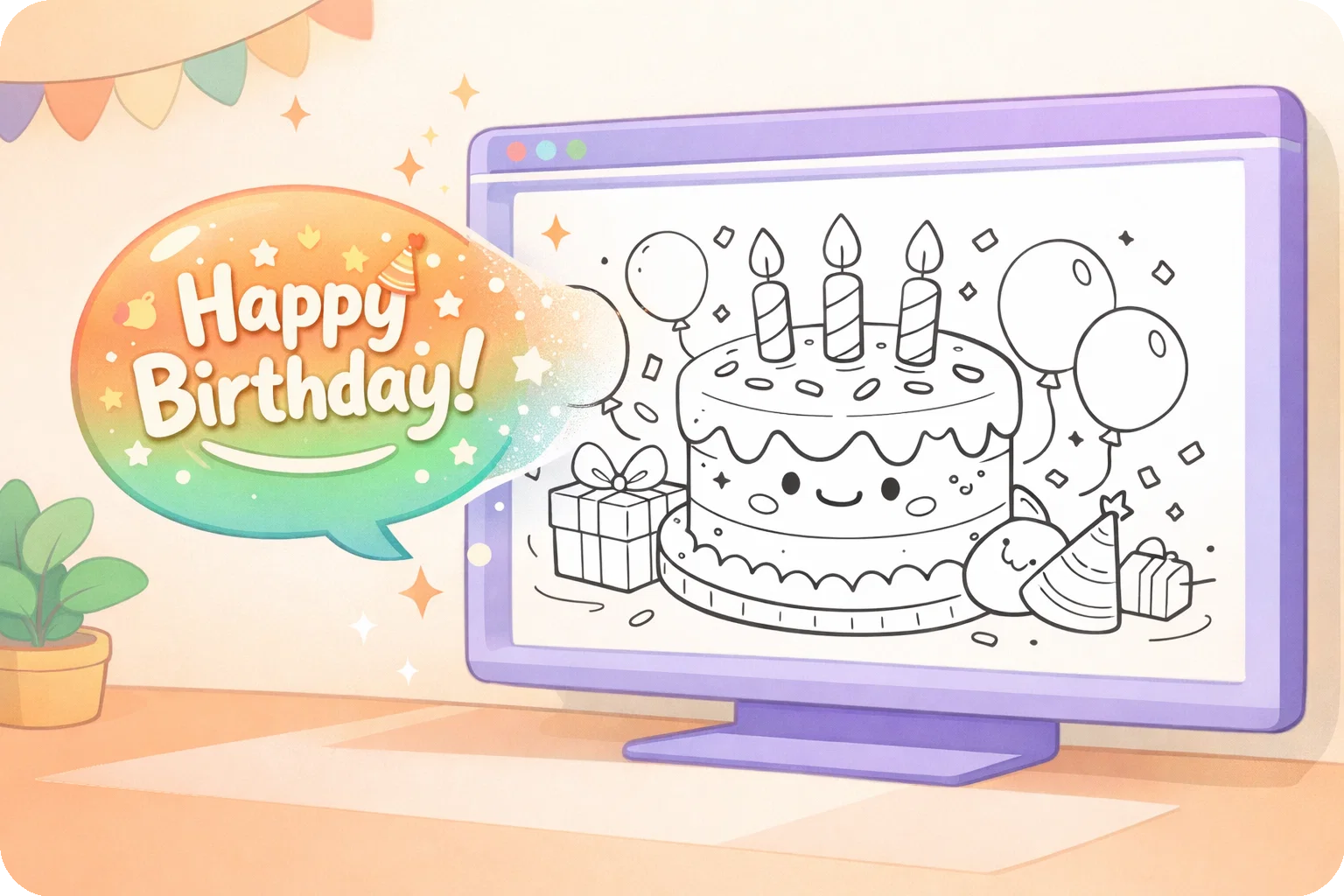 Illustration: Text in Ausmalbild umwandeln