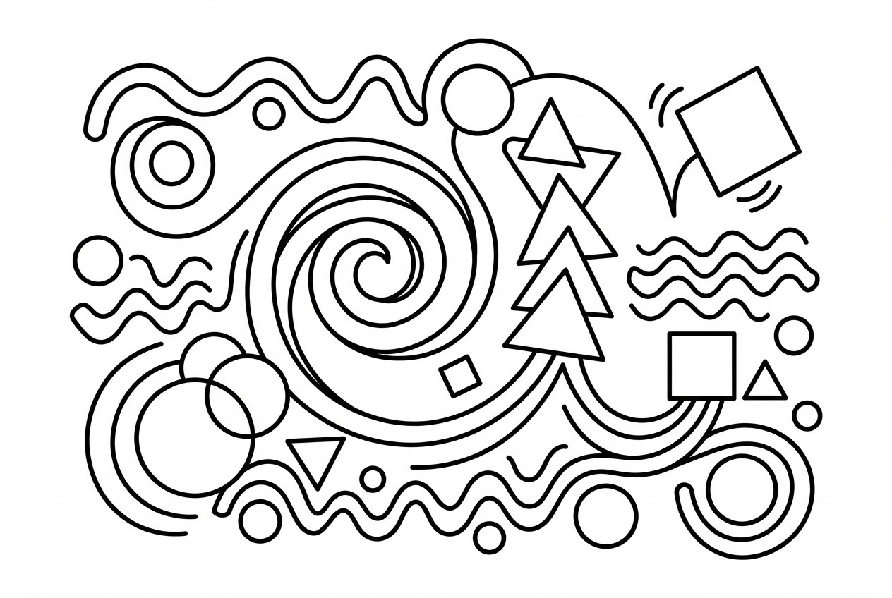 Illustration: Abstraktes Kunst-Malbild