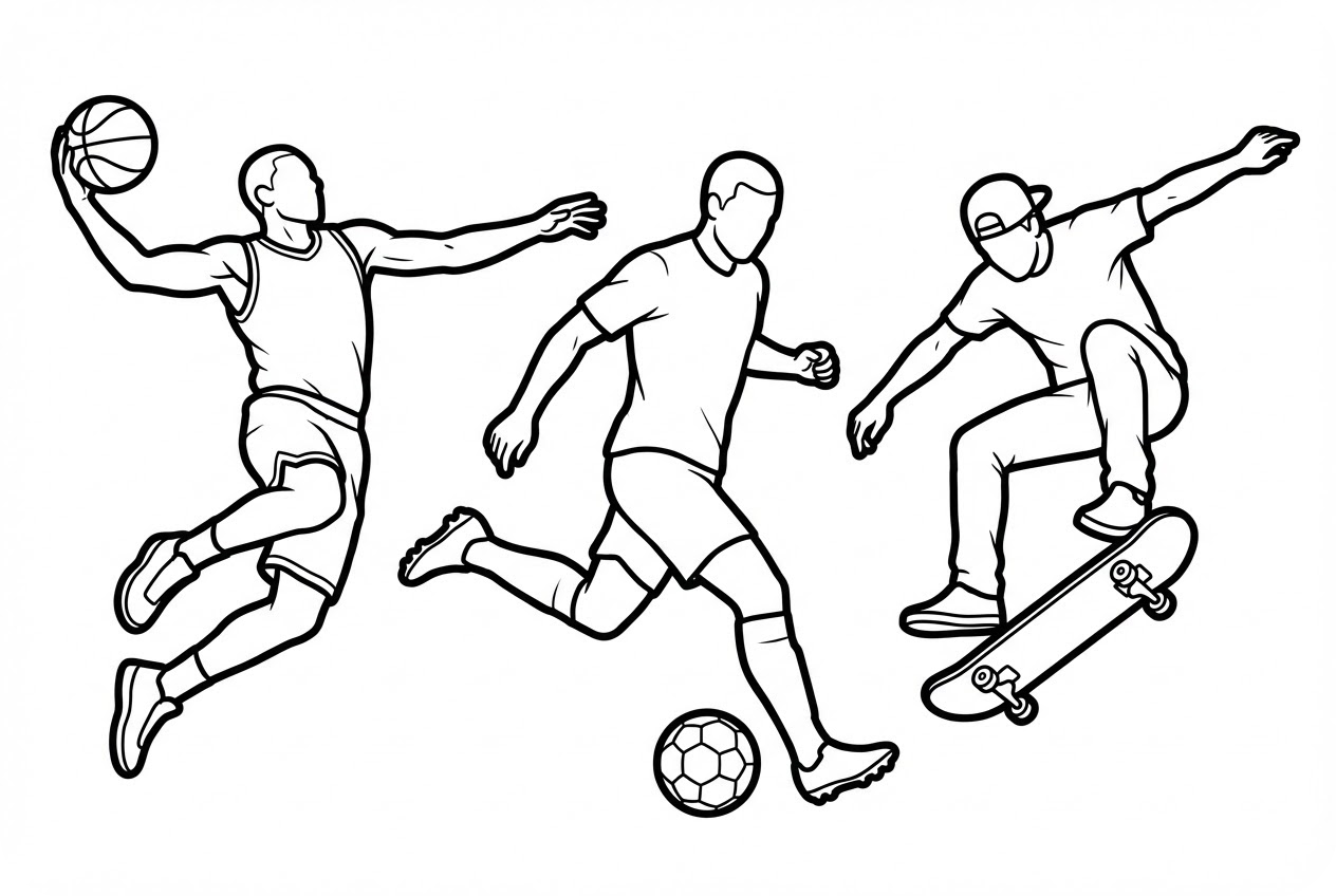 스포츠 색칠 공부 책 일러스트레이션