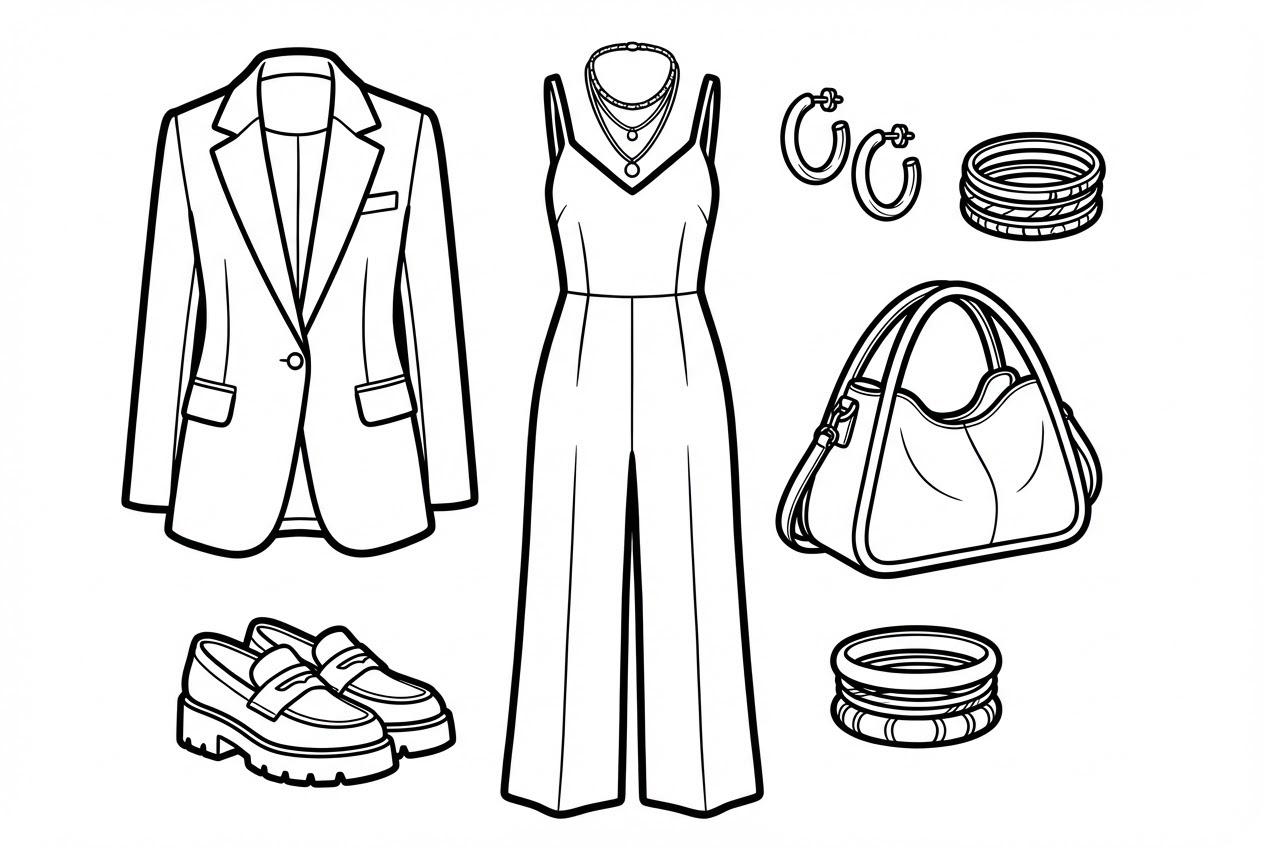 패션 색칠 공부 책 일러스트레이션