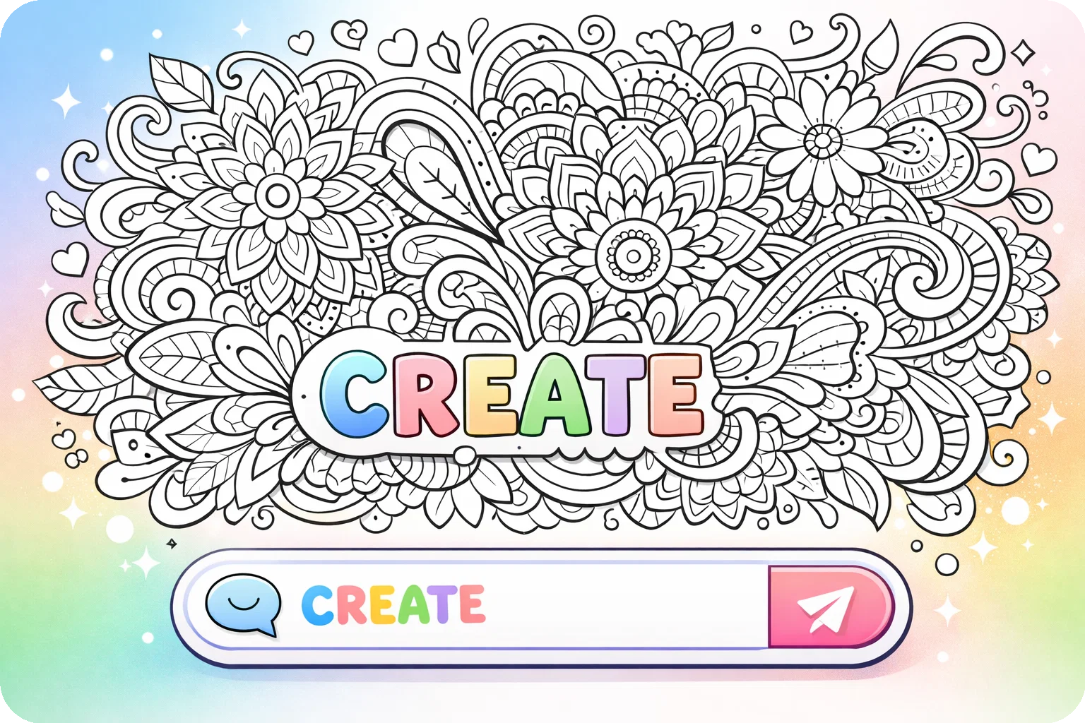 텍스트를 색칠 페이지로 변환 일러스트