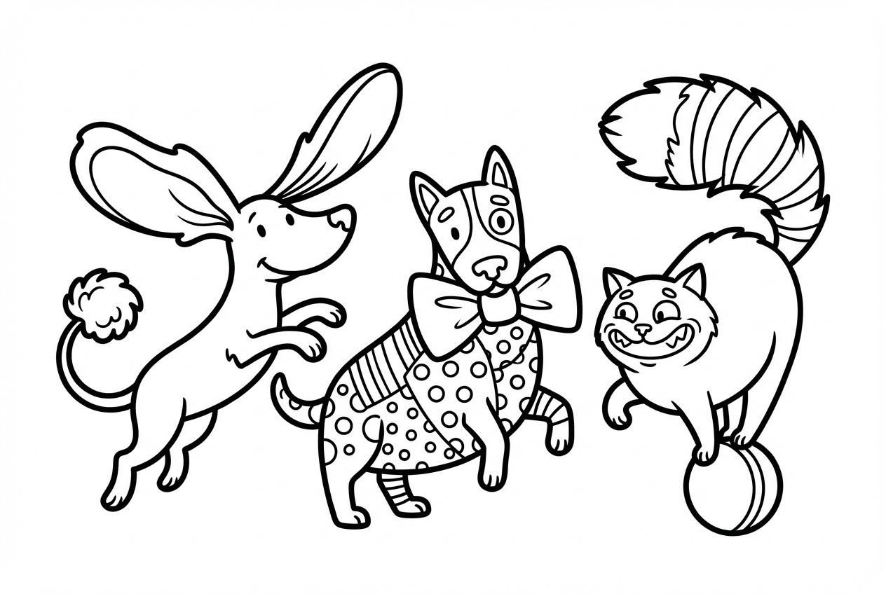 맞춤형 반려동물 색칠 페이지 일러스트