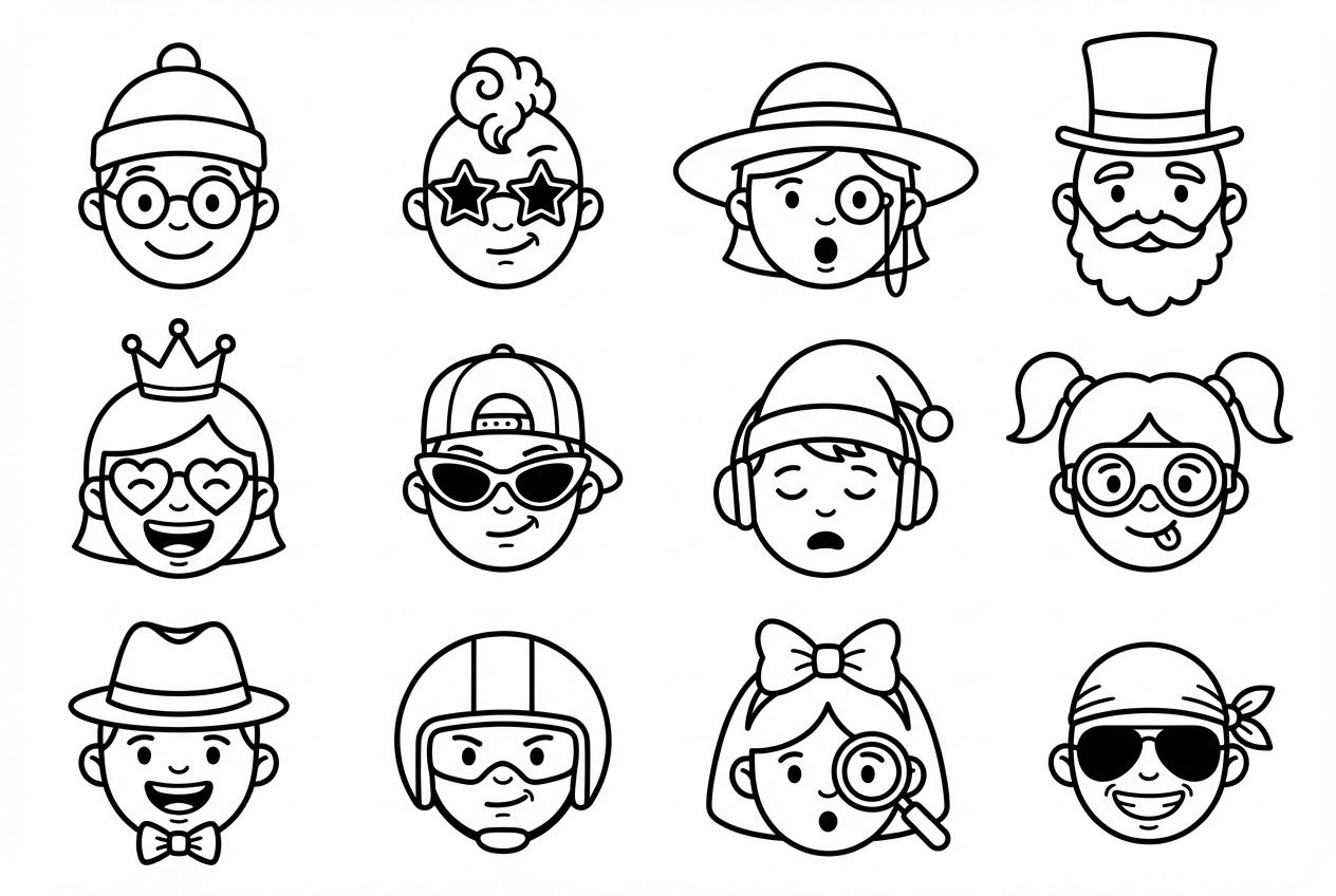 맞춤형 아바타 색칠 페이지 일러스트