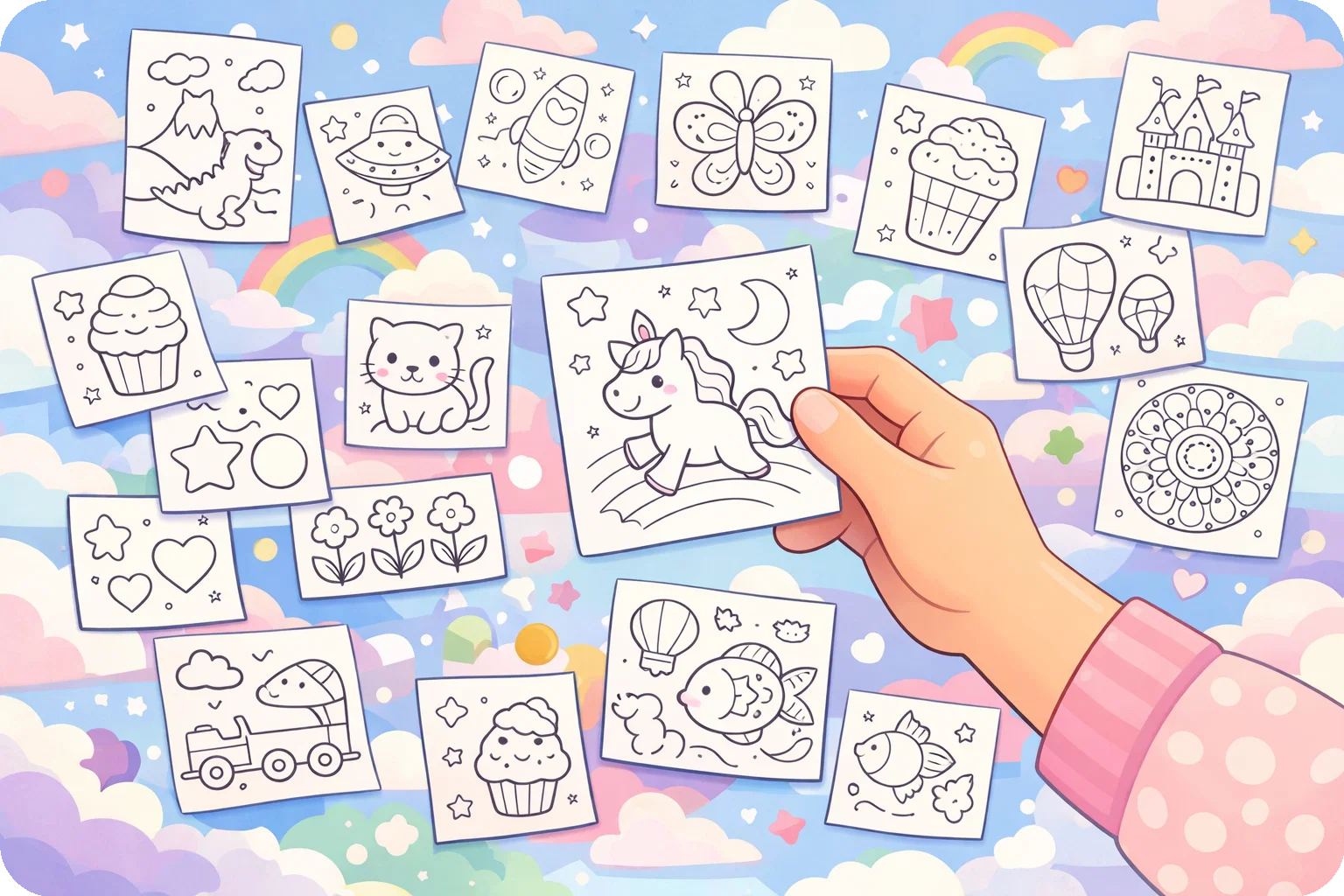 무료 색칠 공부 페이지 일러스트