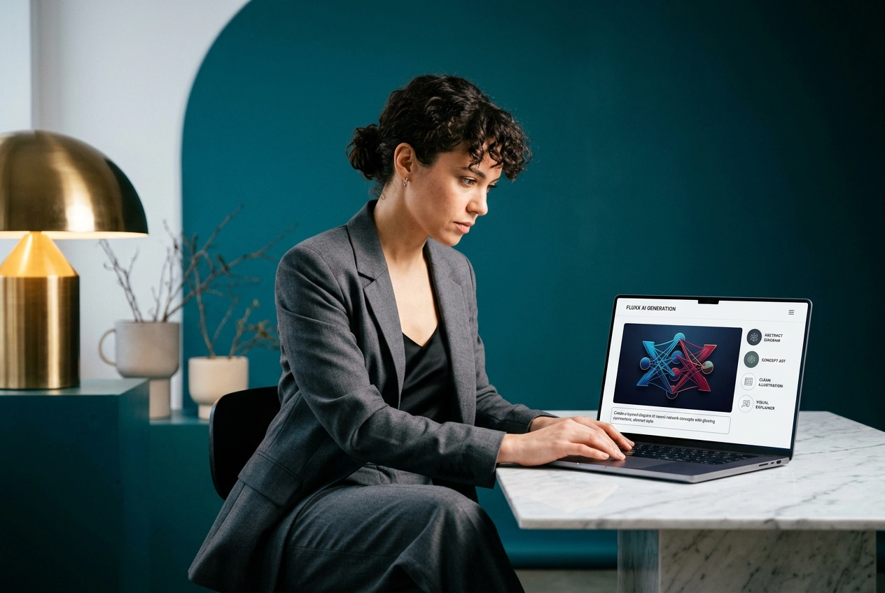 Marketer using AI Image Generator for ads