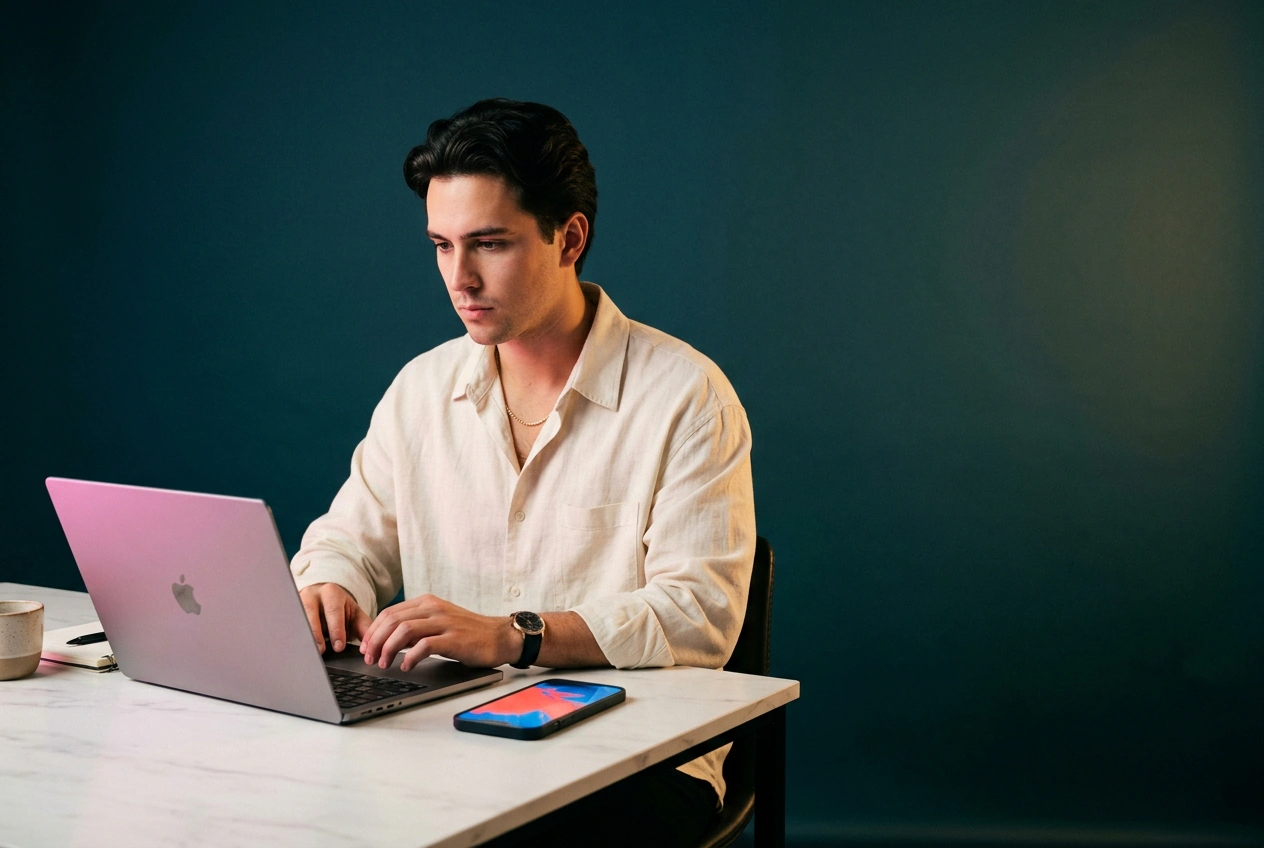 Creator using AI Image Generator for thumbnails