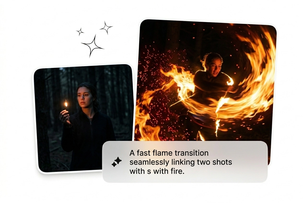 Flame Transition Fluxx AI hero showcase generator