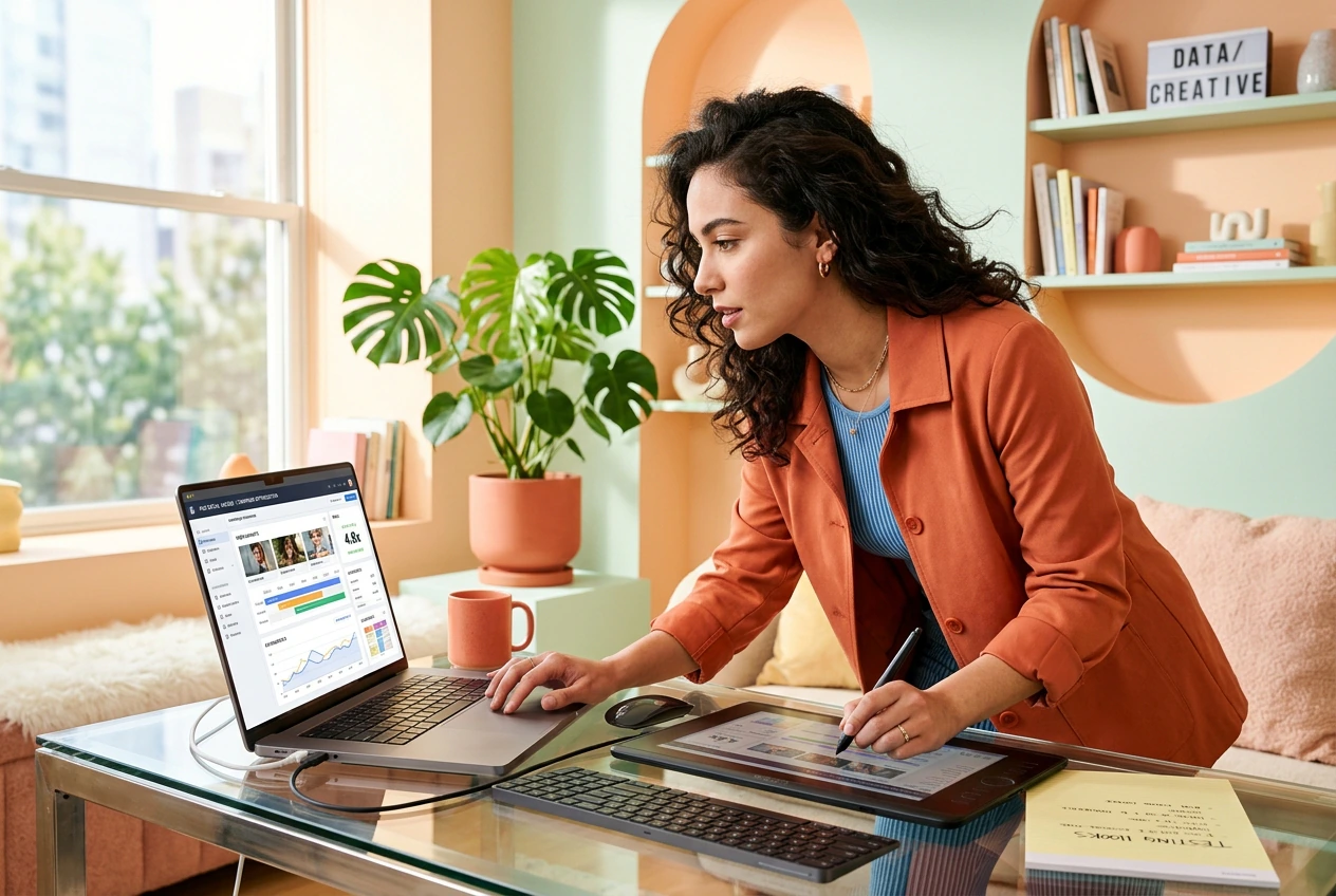 Marketer testing Gorilla Transition Effect ad variants