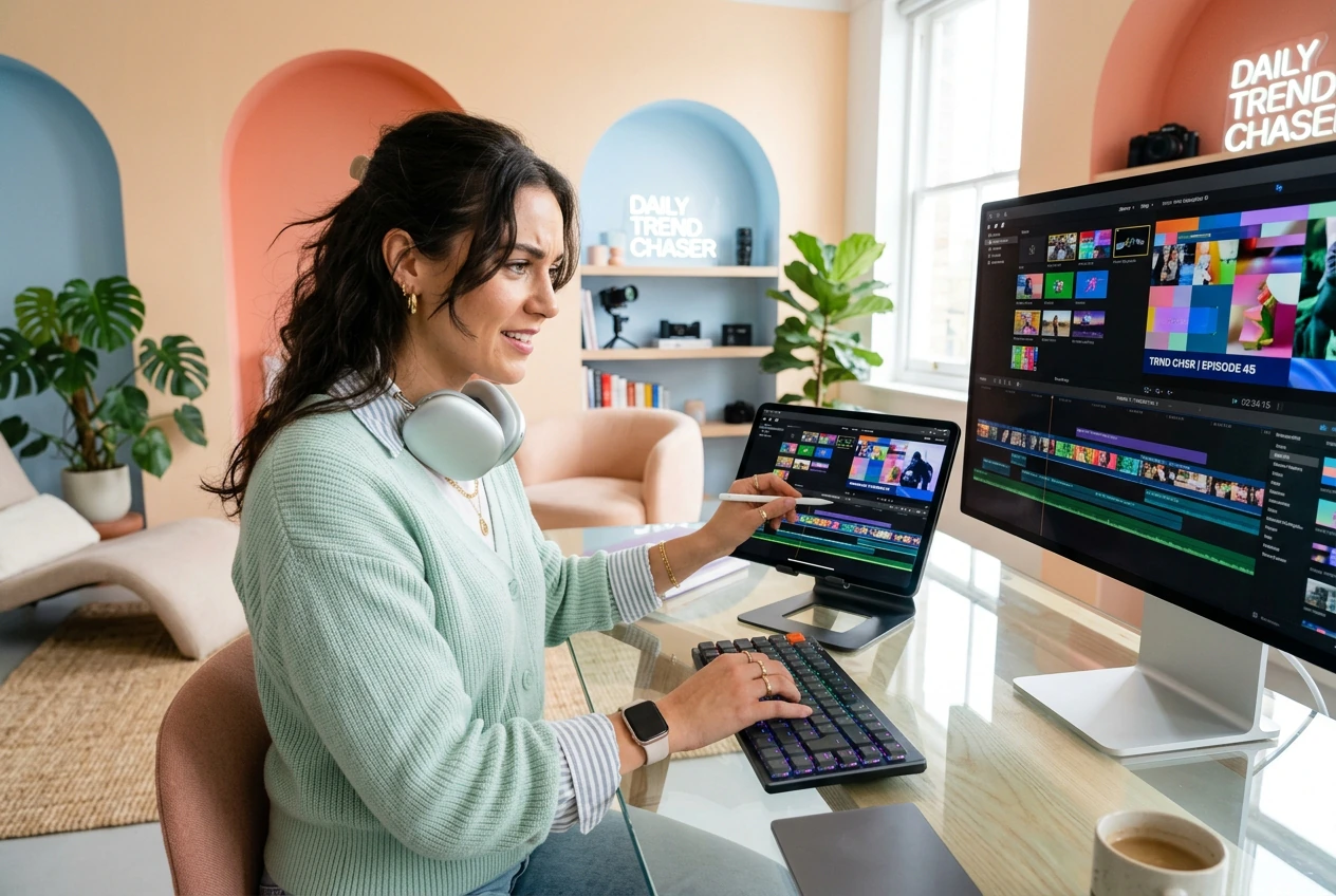 Creator posting Gorilla Transition Effect on social