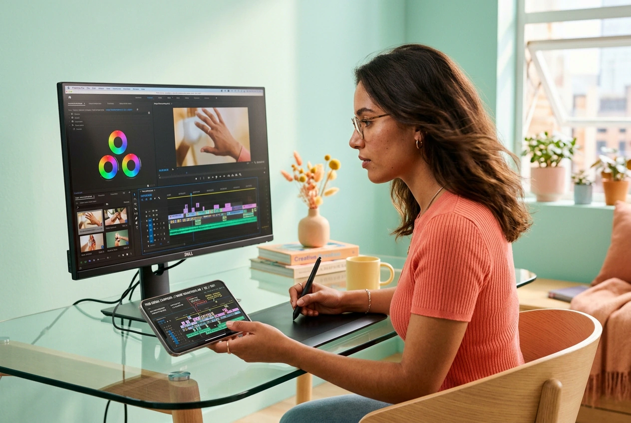 Ad creator testing Hand Transition batch variants