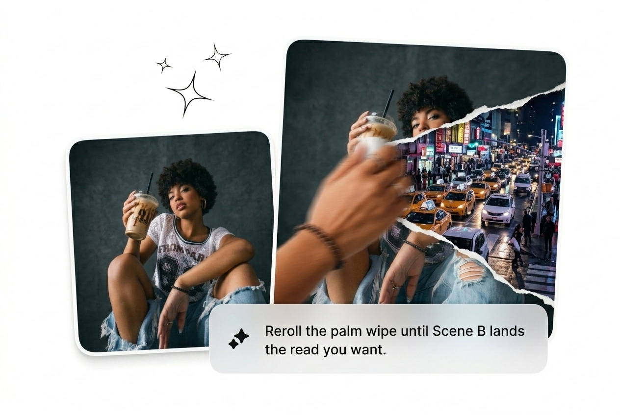 Reference frame upload for Hand Transition effect