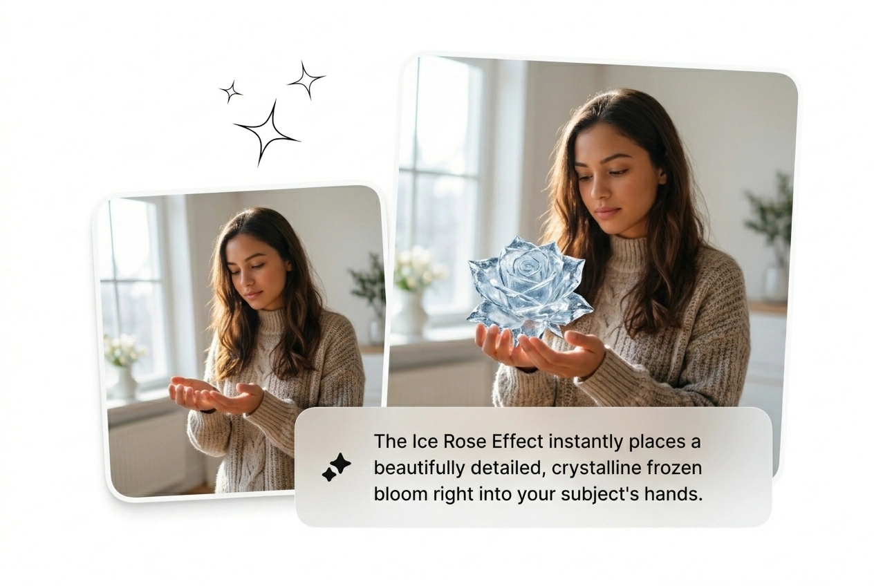 Ice Rose Effect cinematic freeze frame showcase