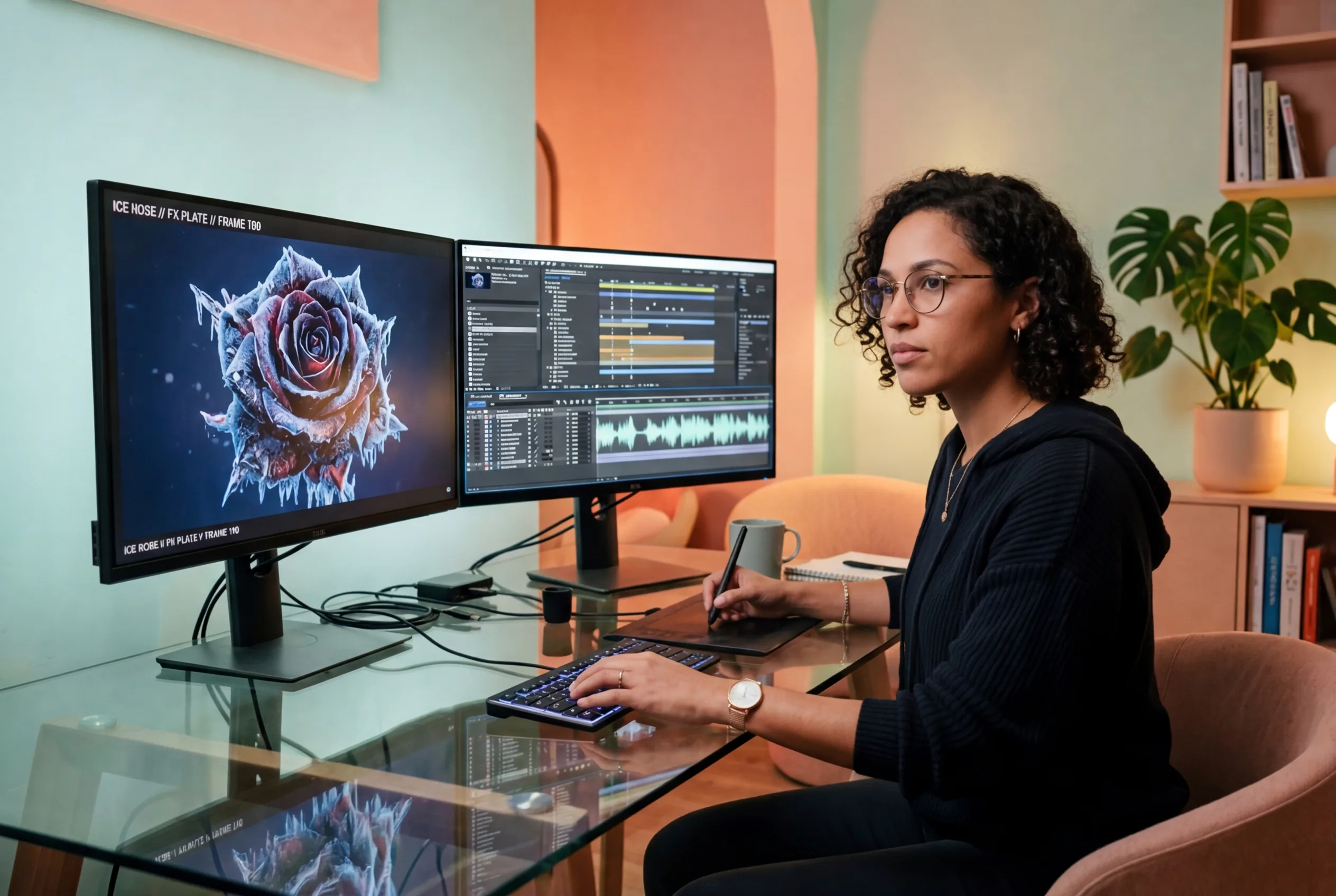 Freelancer rendering Ice Rose Effect rough cuts