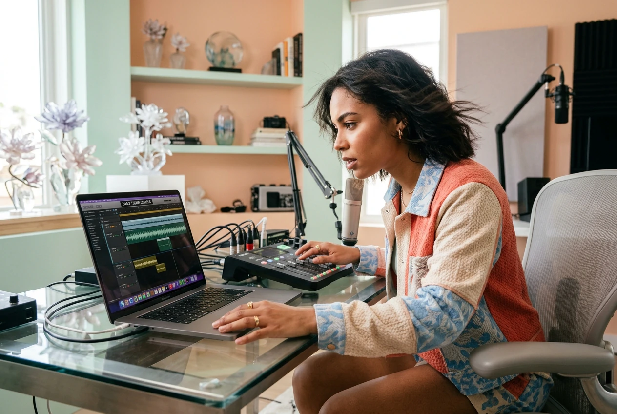 Creator posting Ice Rose Effect trend video