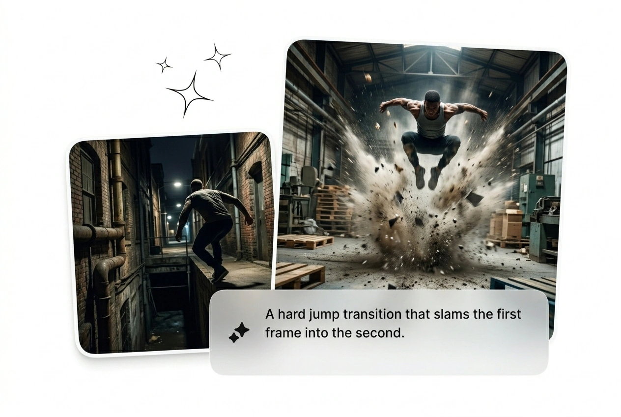 Jump Transition Fluxx AI hero showcase generator