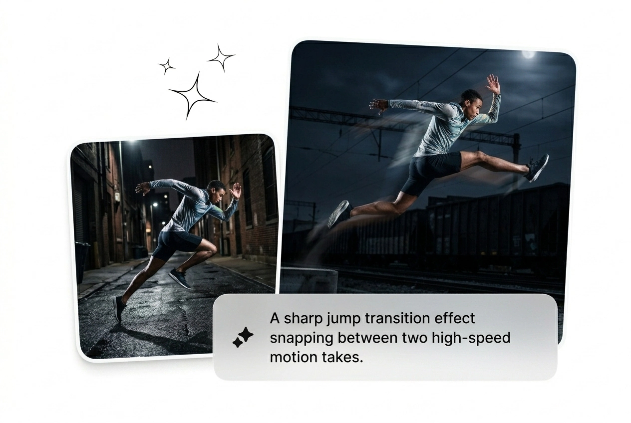 Matching lighting for AI transition effect generation