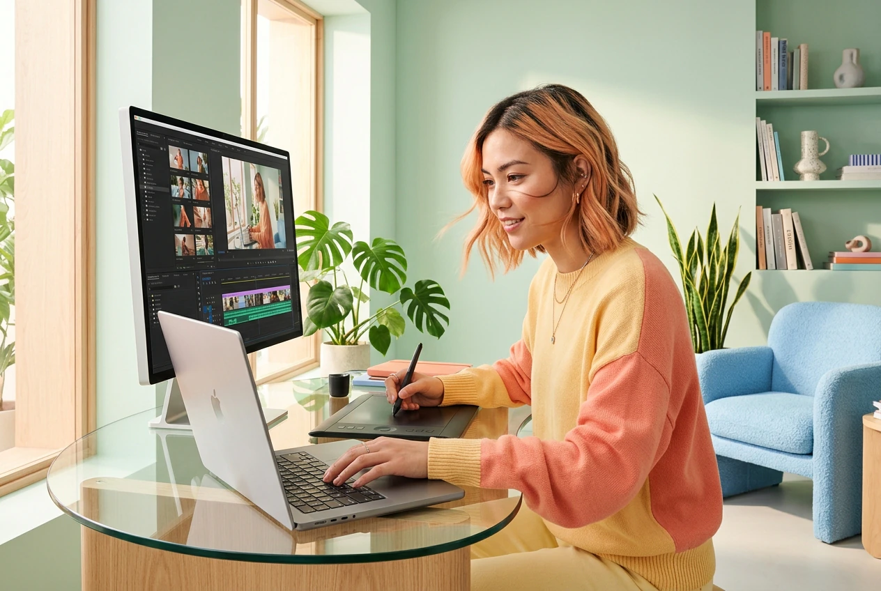 Content creator posting Truck Transition Effect quickly