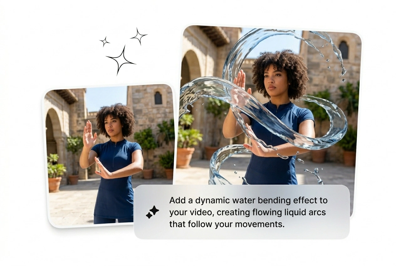 Water Bending Effect Fluxx AI hero showcase