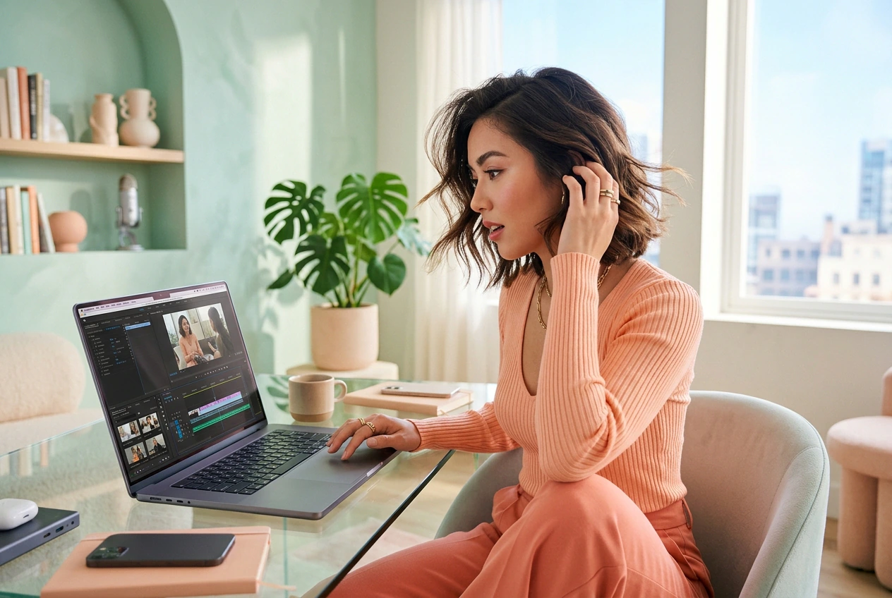 Creator posting Water Bending Effect short-form content