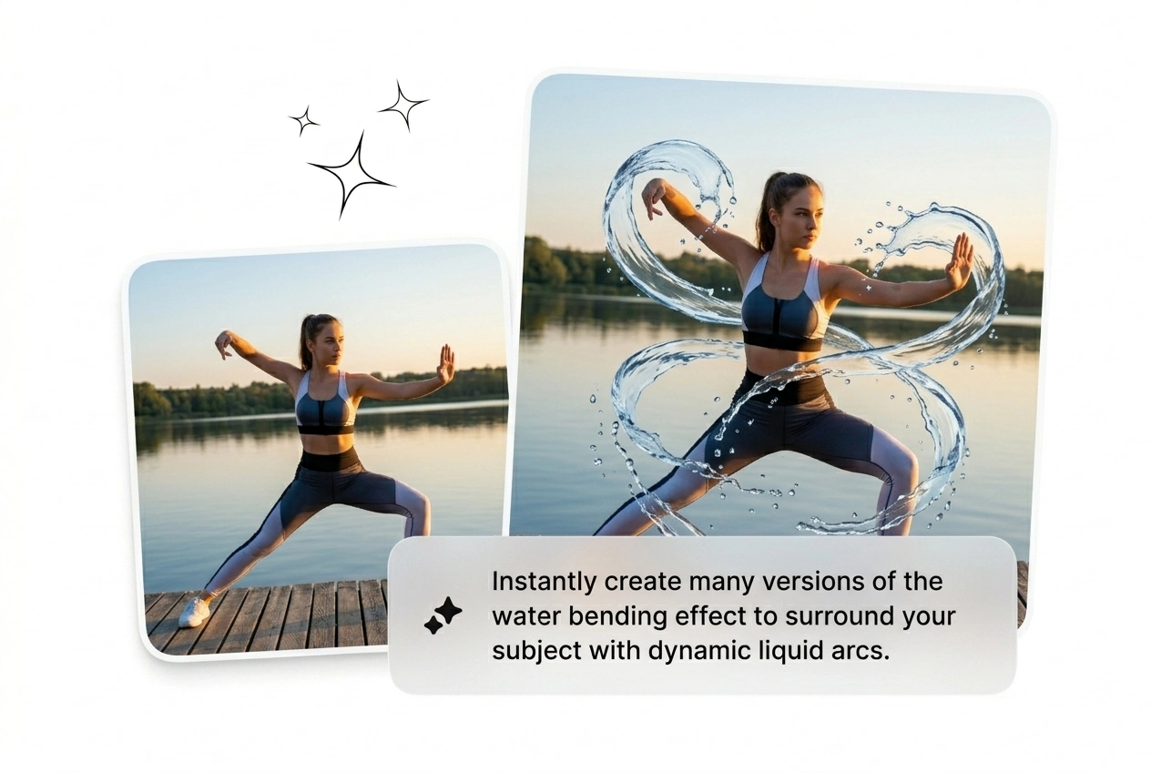 Reroll variant Water Bending Effect result comparison