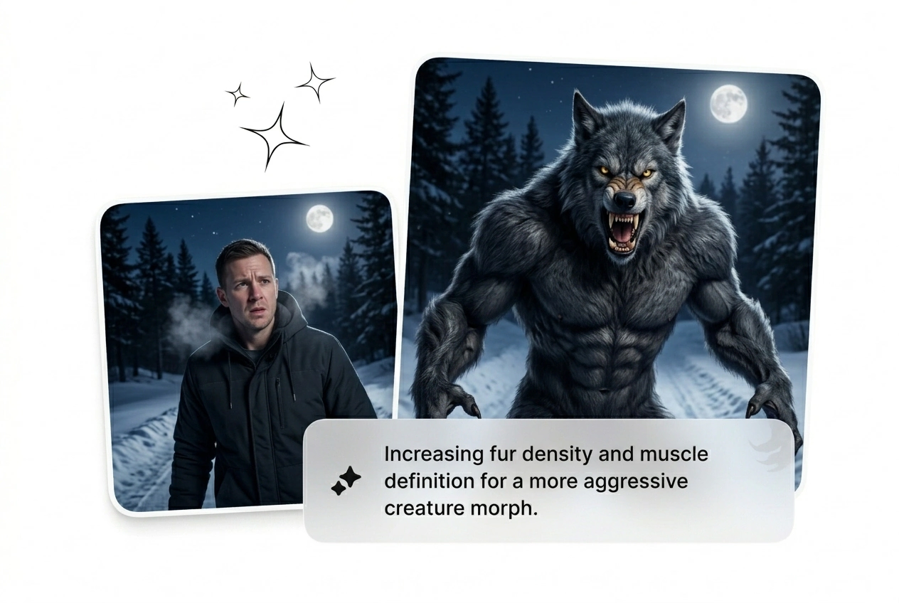 Werewolf Transformation Effect fur texture prompt settings