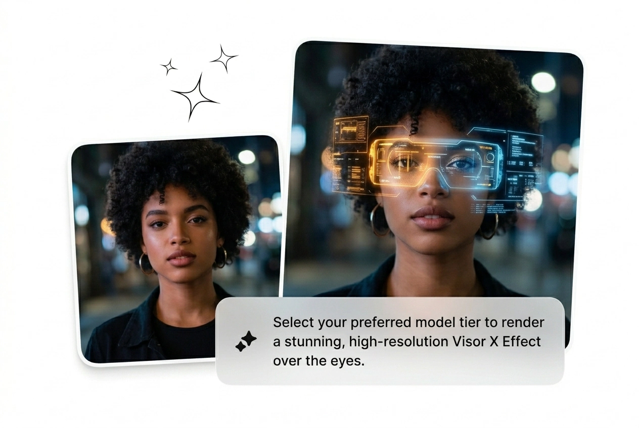 Visor X Effect model tier selection interface view