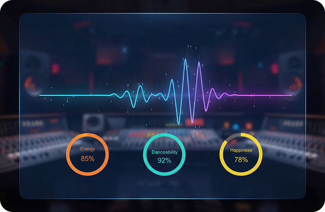 通过调性检测器界面可视化音乐情绪数据。