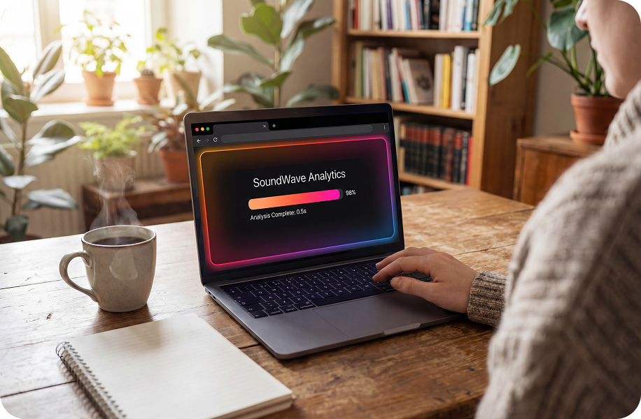 在笔记本浏览器上使用快速在线调性检测器。