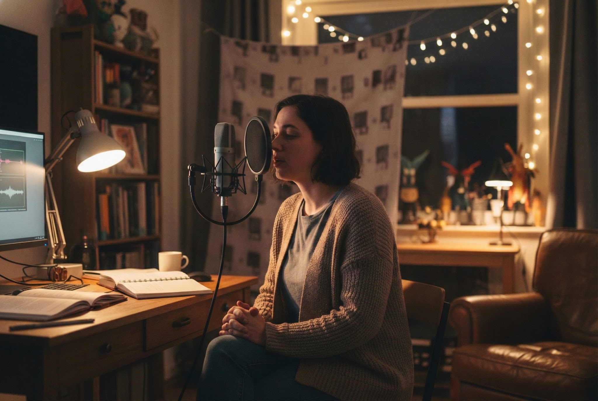 Storyteller recording character dialogue with Voice Changer.