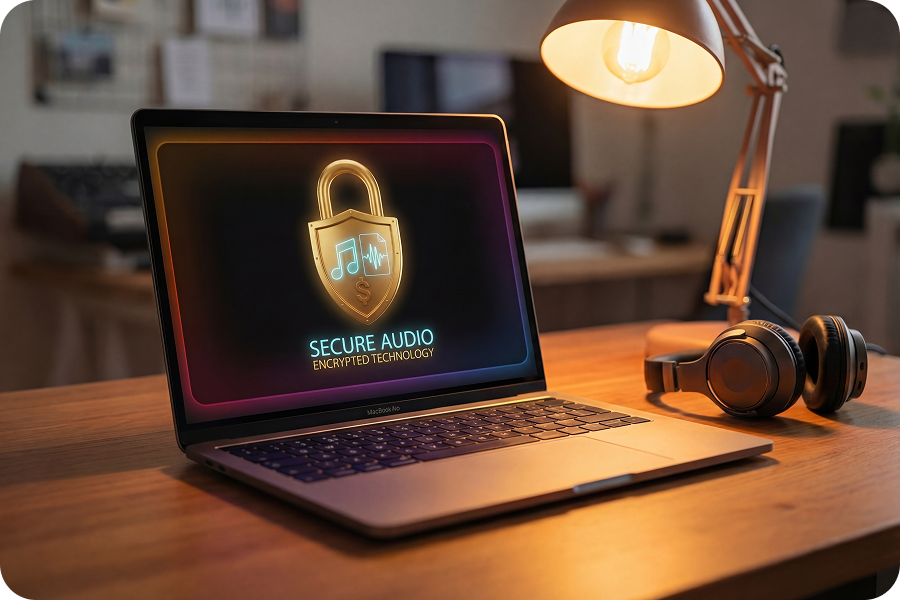 Secure and private Voice Changer software on laptop.