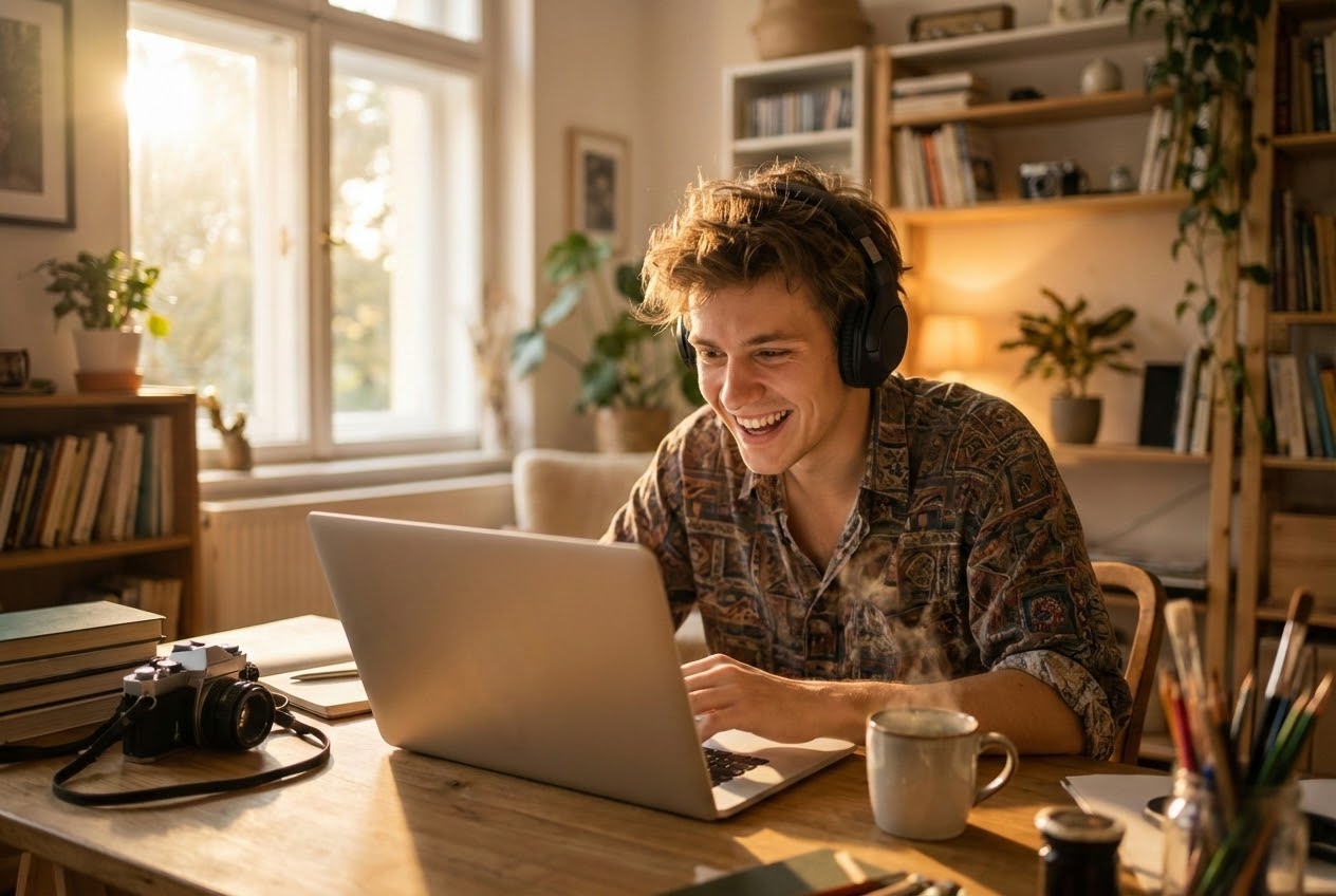 Gamer and streamer adding energy with Phonk Maker background music.