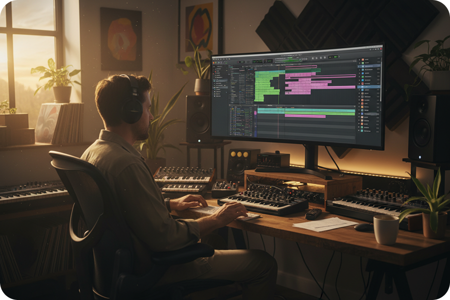 A Scale Finder tool algorithm that uses neural networks to visualize and parse complex sheet music and harmony structures in real-time.