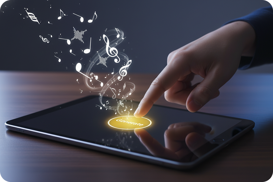 Creating a full song with a single tap using the Piano Music Maker.