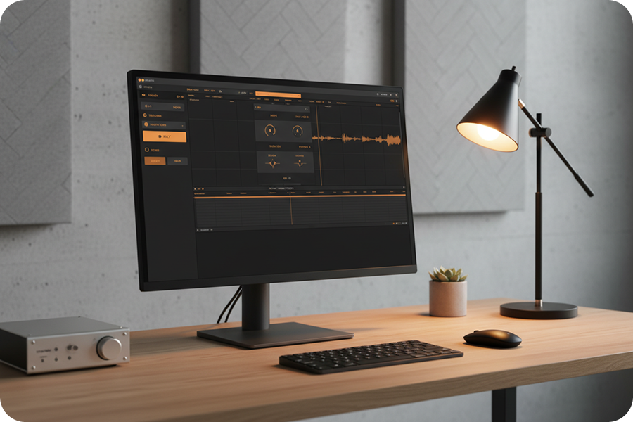Cheer Music Maker features a clean and simple desktop interface, making it easy for users to create tracks.