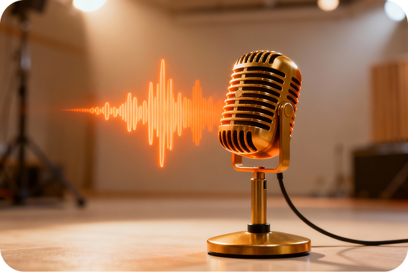 A microphone symbolizing the AI vocal engine of the Funk Music Generator.