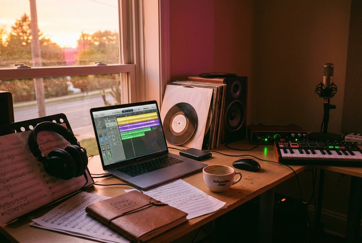 Royalty-free electronic music generated by AI music creator tool