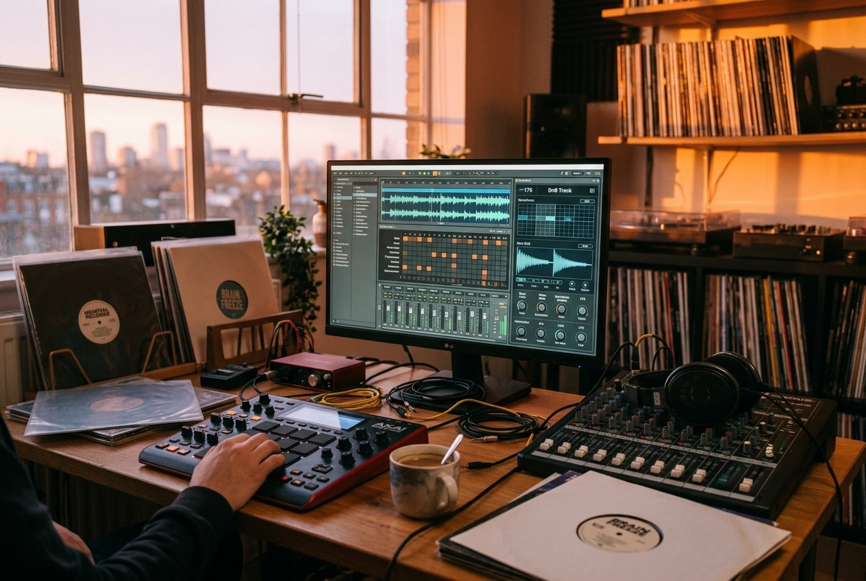 AI Drum And Bass Music Generator with tempo and rhythm controls