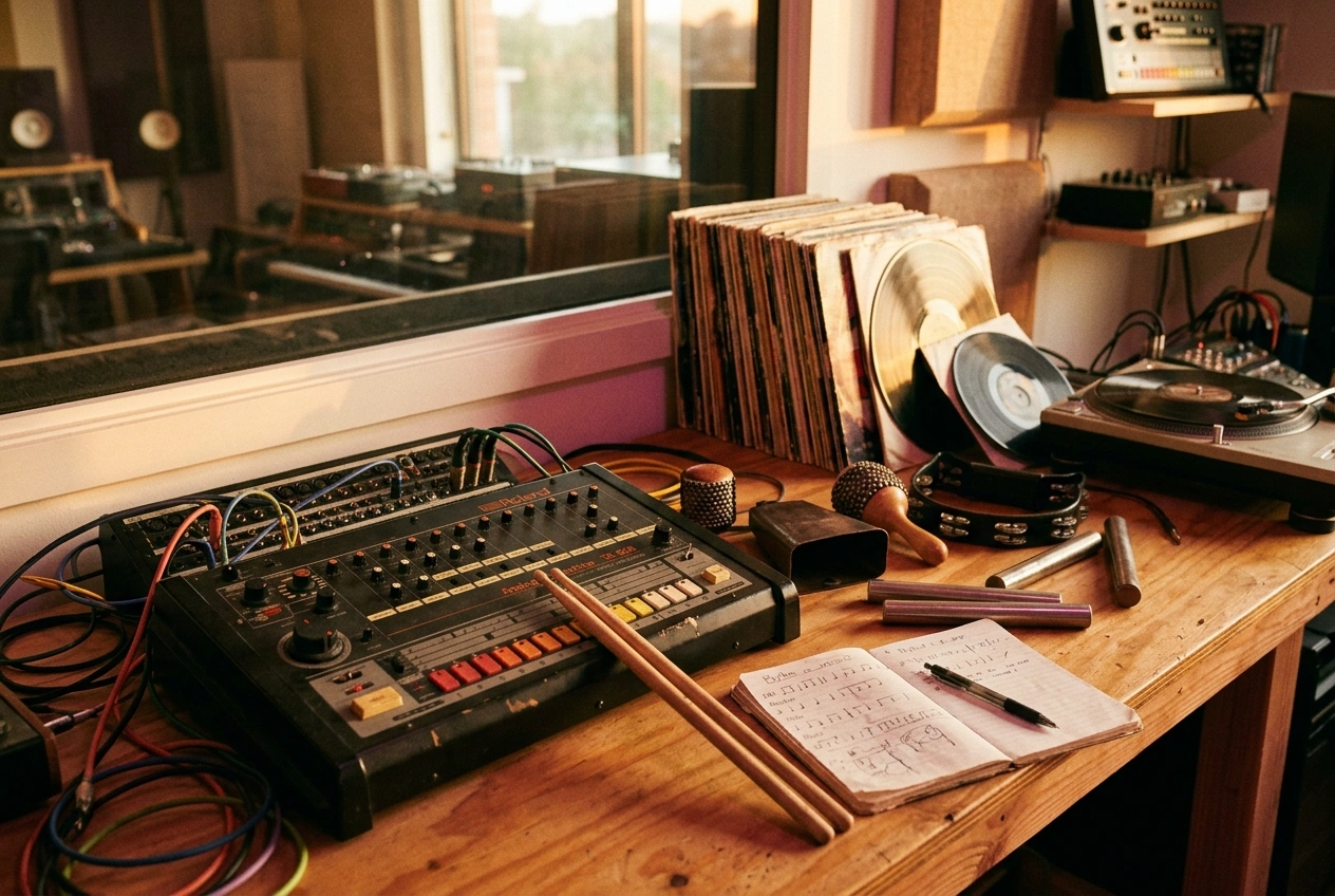 Breakbeat rhythm customization interface for music creation
